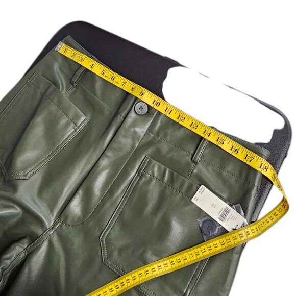 Anthropologie Maeve The Colette Faux-Leather Crop Wide-Leg Pants, Holly, 34 - Picture 8 of 10